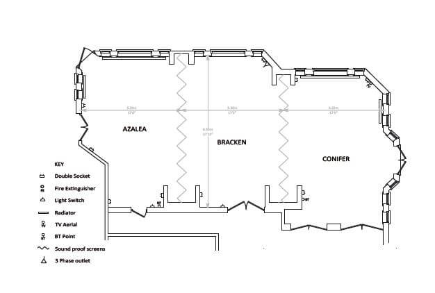 Floor plan for a conference room in a hotel