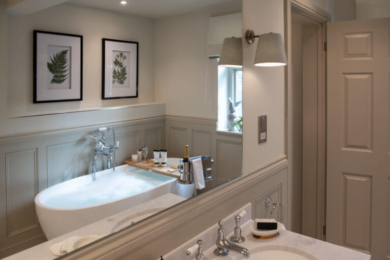 Luxury Bathroom in the Roof Terrace Suite at Careys Manor Hotel