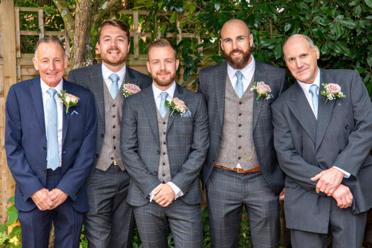 Groomsmen at a wedding at Careys Manor Hotel