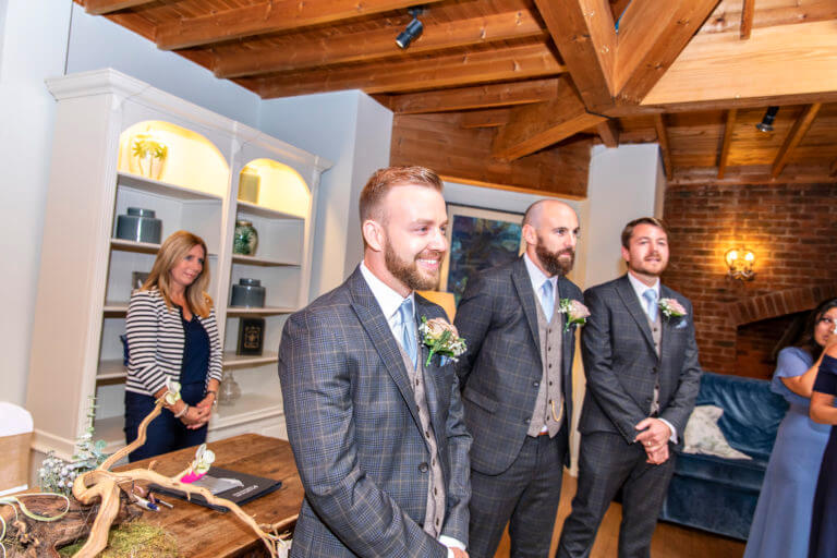 Groom at New Forest wedding venue, Careys Manor Hotel