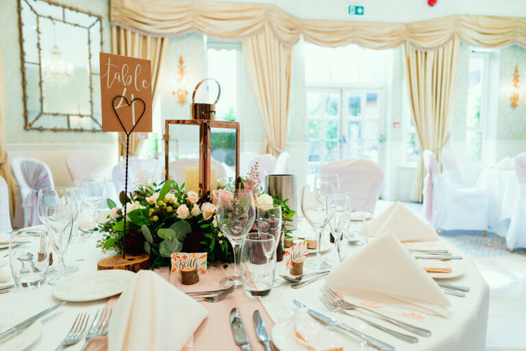 Wedding breakfast table setting