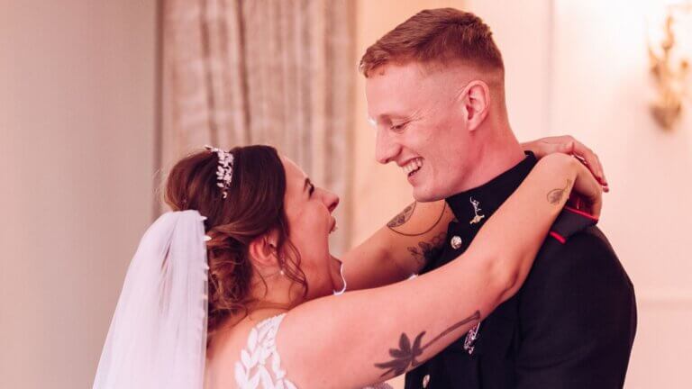 Bride and groom share the first dance