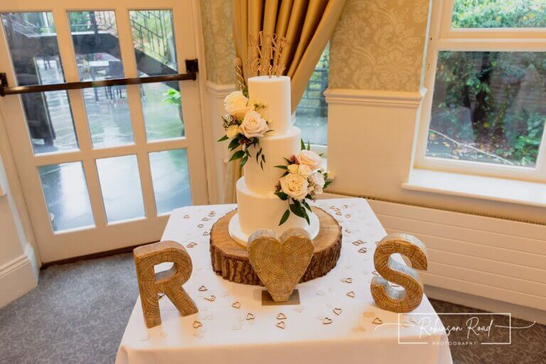 Wedding cake at Careys Manor Hotel & SenSpa wedding venue in The New Forest