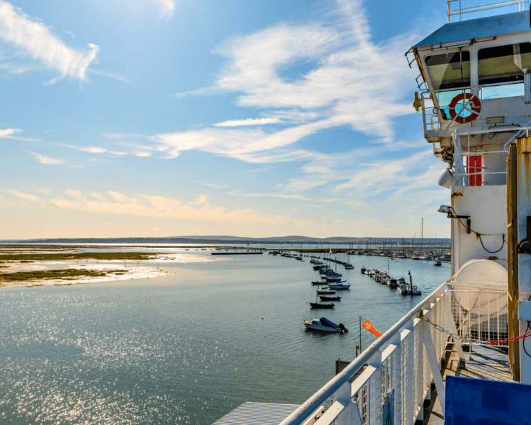 Ferry crossing the Solent from Lymington to the Isle of Wight
