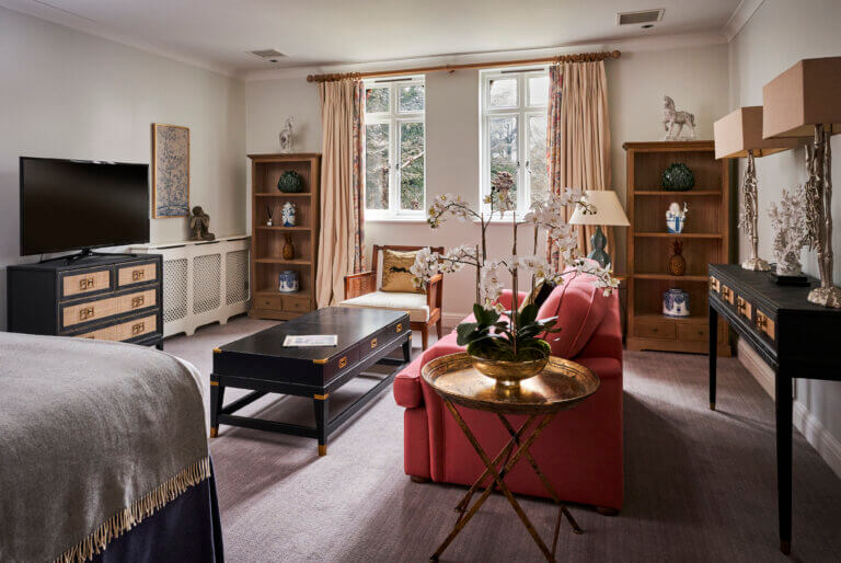 Oriental themed bedroom at Careys Manor Hotel & SenSpa, The New Forest